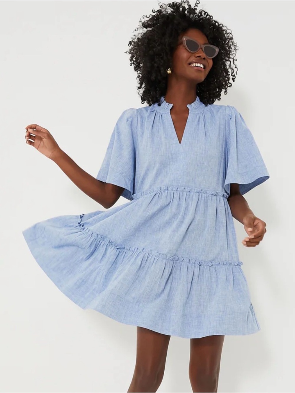 Tuckernuck Chambray Crawford Dress - Light Blue